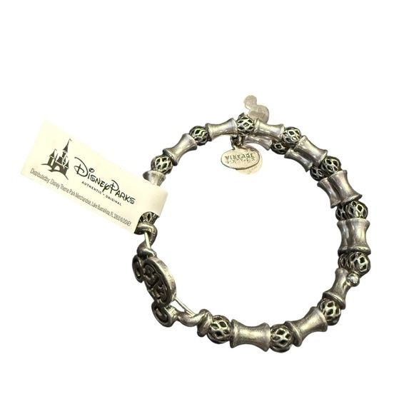 Disney Parks X Alex and Ani bracelet Silver  Mickey Filigree Wrap RS NEW RETIRED - Picture 2 of 16